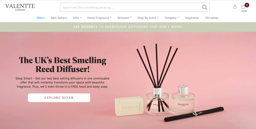 The Valentte site hosted on WordPress vs Shopify chose