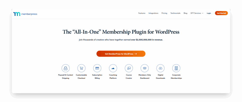 MemberPress homepage