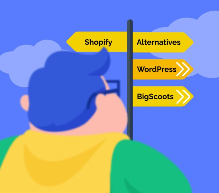 Featured image of street sign for Shopify vs Alternatives like WordPress and BigScoots